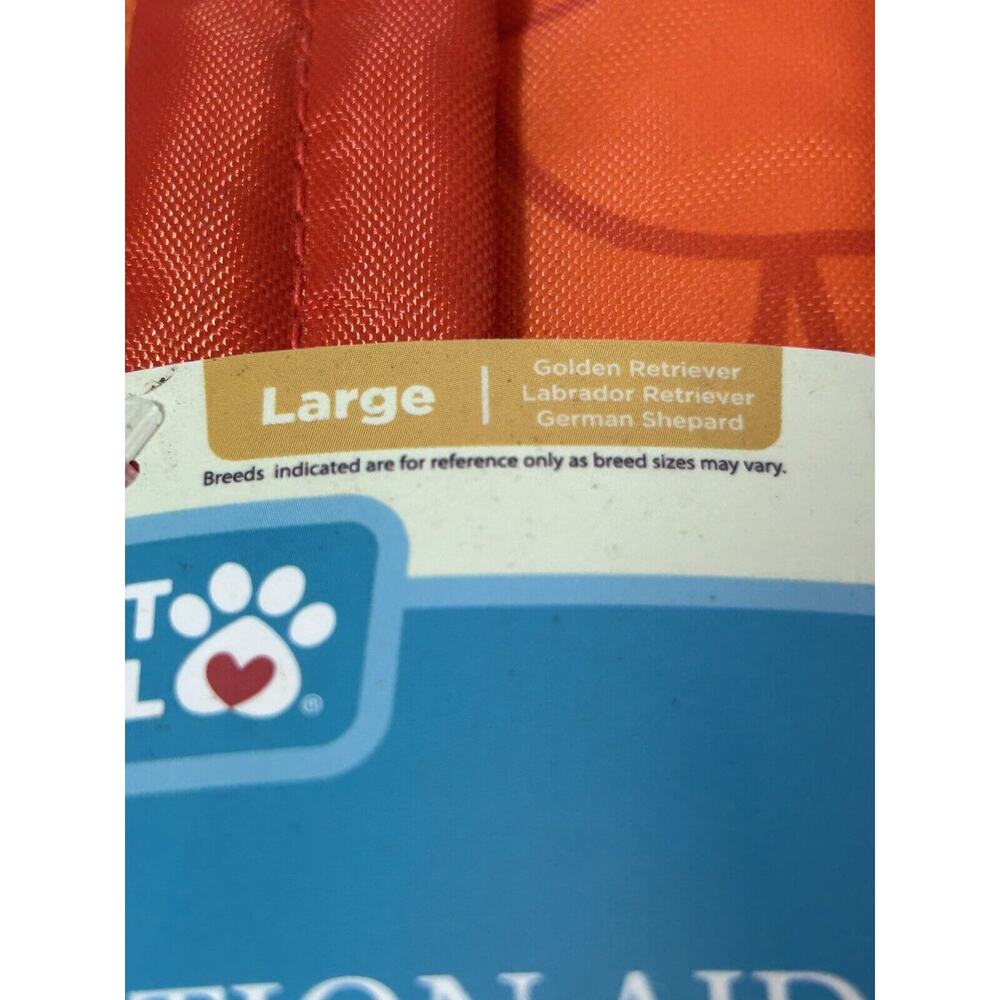 New Orange Fish Dog Life Jacket Goldfish Sz Large 70-110 Ibs Handle And Tail - Picture 9 of 12